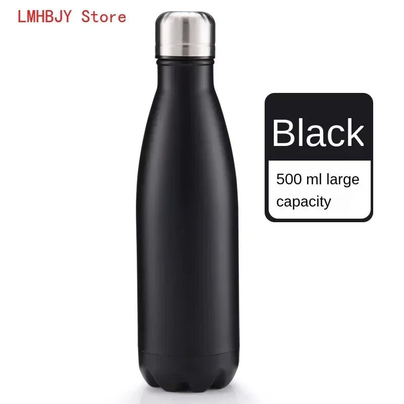 500ml Double Wall Insulation Stainless Steel Thermos Kettle Vacuum Bottle Coffee Milk Cup Outdoor Travel Sports Thermos CokeCup