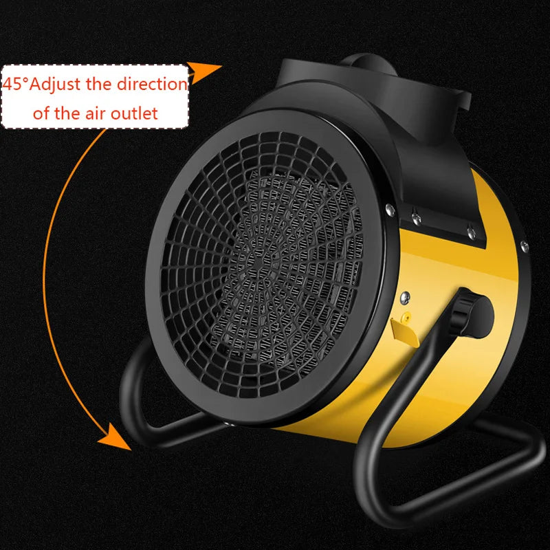 DMWD 2KW Portable Industrial Electric Fan Heater Thermostat Air Warmer Machine Room Radiator Fast Heating Blower Office 3Gear