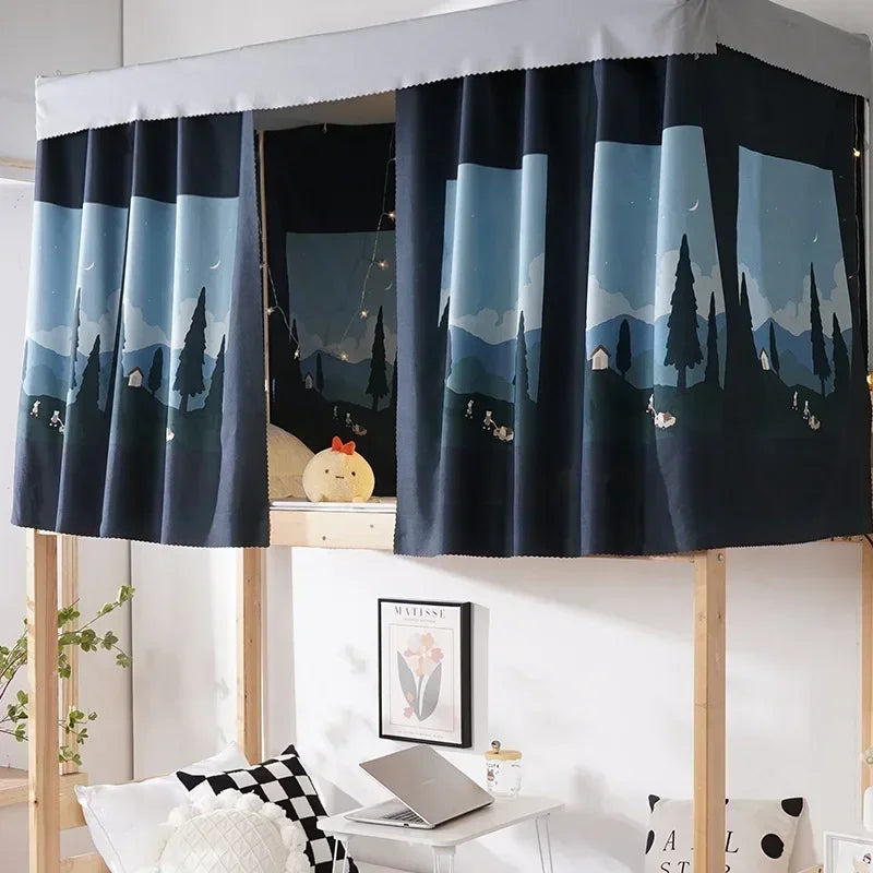 1Pcs Student Dormitory Bed Curtain Blackout Cloth Mosquito Nets for Bedding Tent Bed Canopy School 1.15/1.35m High*2m Long