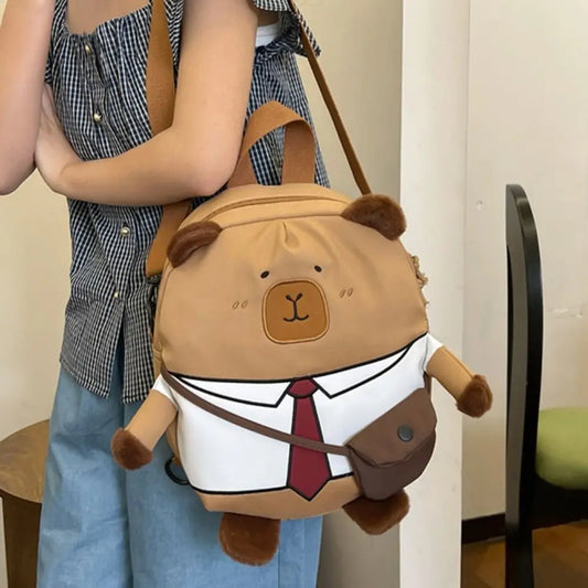 Large Capacity Capybara Backpack Children Bag Travel Backpack Laptop Backpack Nylon  Knapsack Bag Book Bags Birthday Gifts