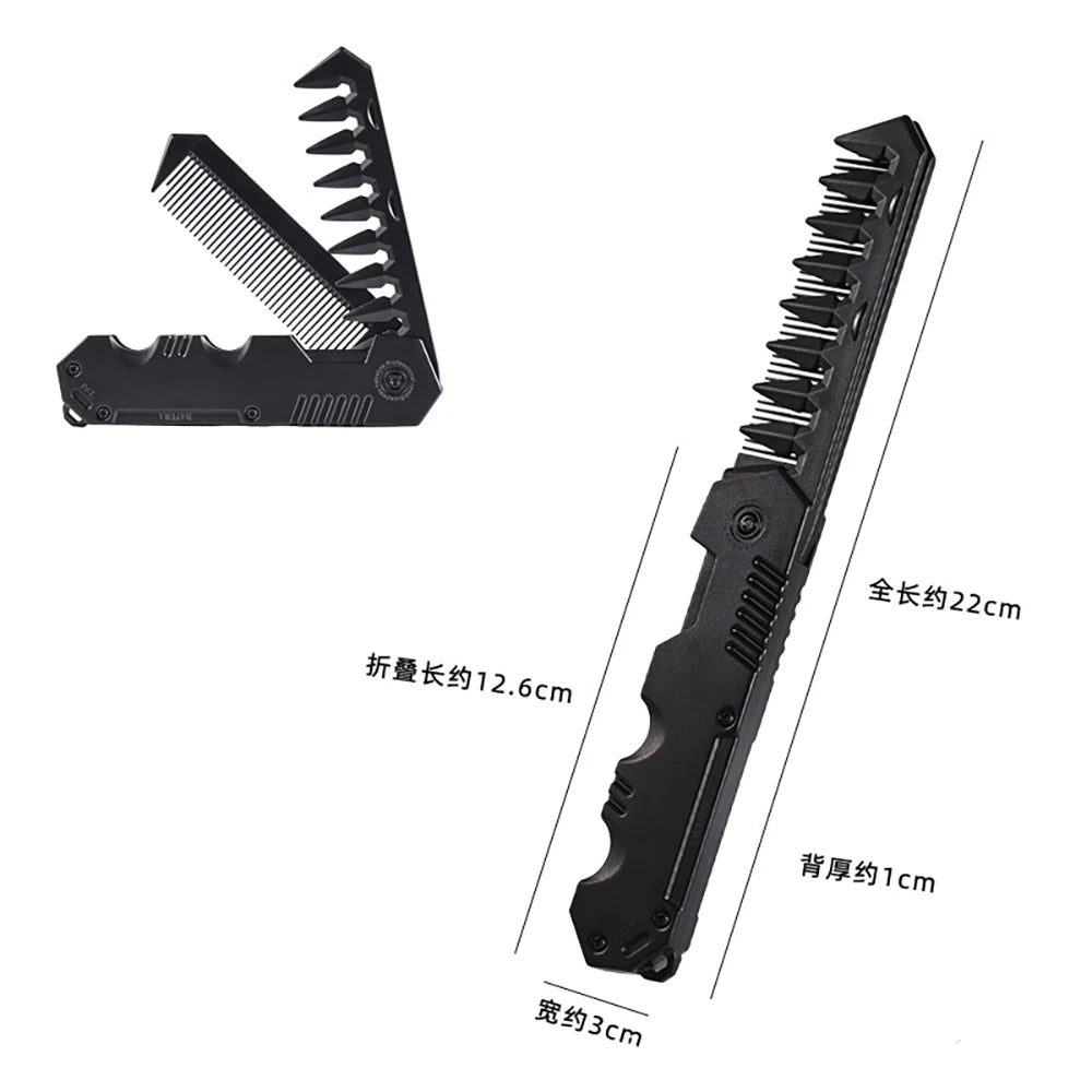 1pc Protable Folding Hair Comb 2 in 1 Pocket Combs  Fine Tooth Comb Wide Tooth Comb Styling Comb for Everyday Grooming