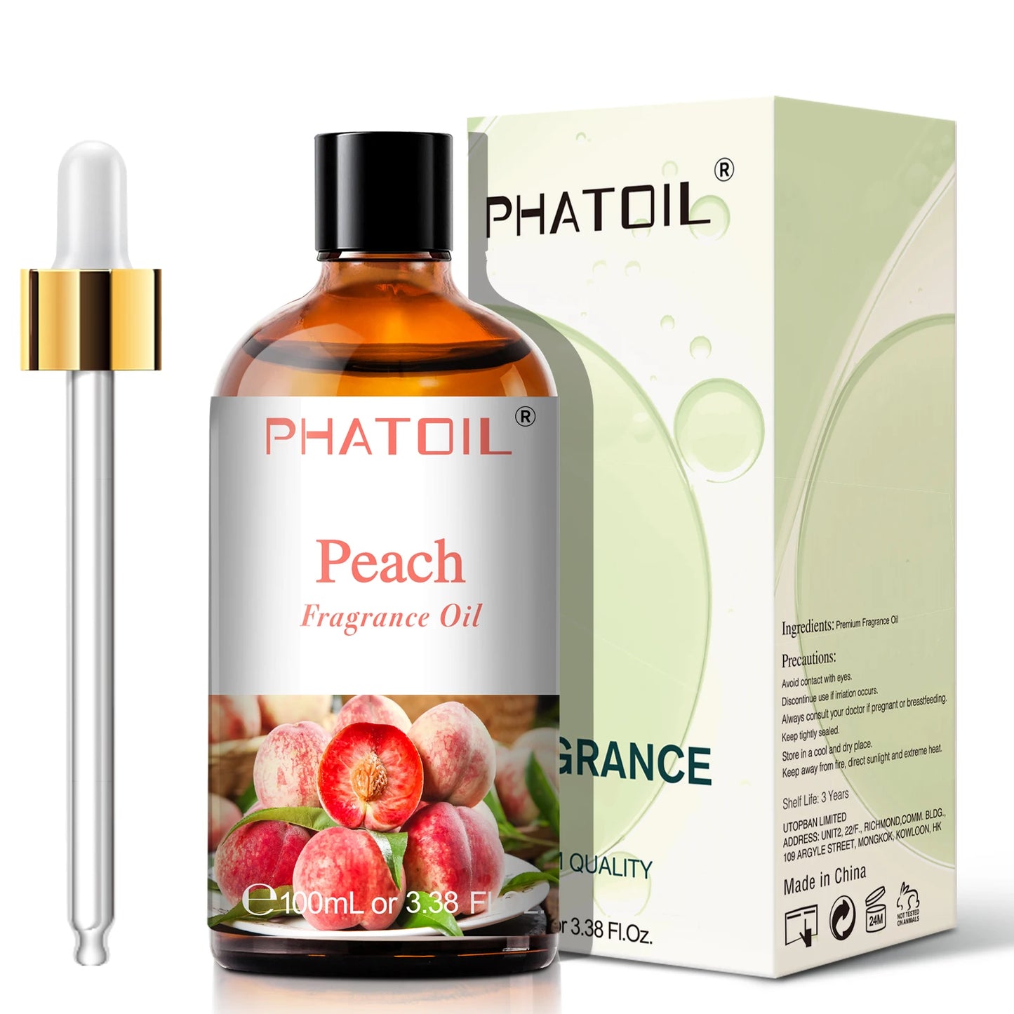 PHATOIL 100ml Sweet Fruity Fragrance Oil for Diffuser Candles Making -Coconut & Vanilla Strawberry Lemon Peach Pear Aroma Oil