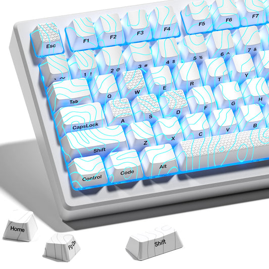 XVX Topographic New Version Pattern Shine-Through OEM Profile IMD-Tech Keycap Set 118 keys