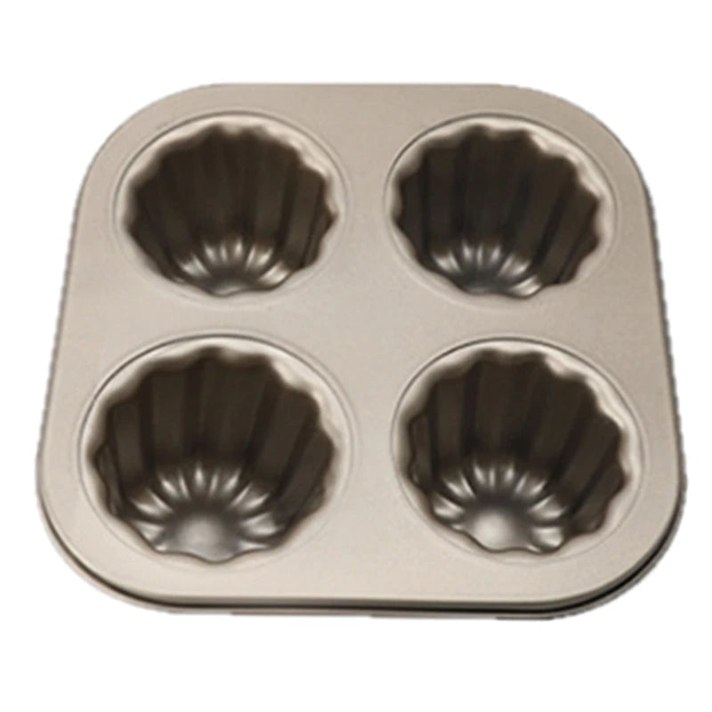 Canele Mold Cake Pan, Non-Stick Canele Baking Pan For Oven Carbon Steel Caneles Mold Bakeware Tool Easy Install