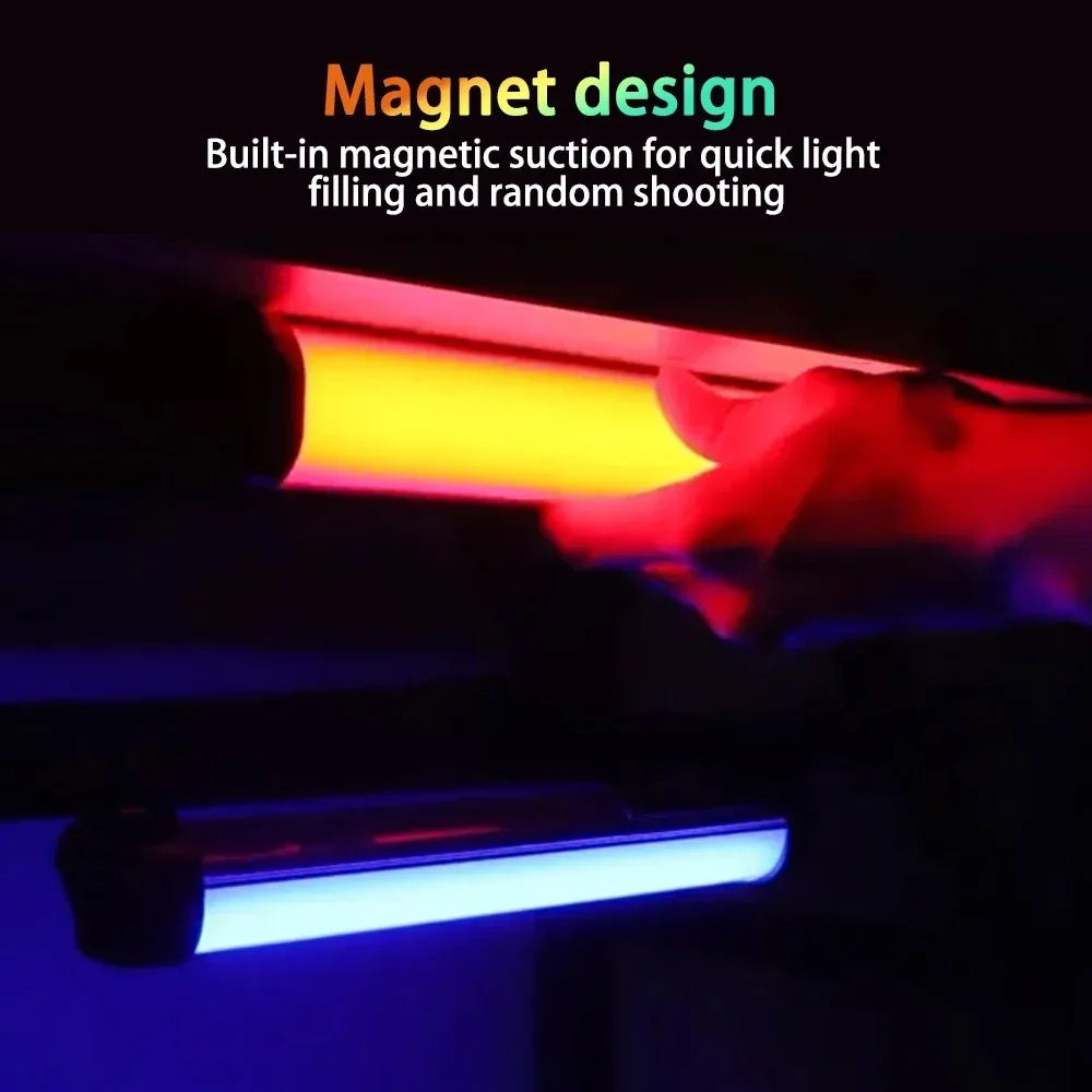 RGB Photographic Lighting TikTok Magnet Photography Mini Handheld LED Light Stick Tube Stick Lamp For Video Vlog Fill Light