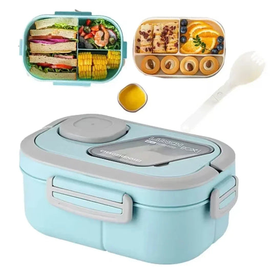 2025 Portable Lunch Box Compartment Wheat Straw Bento Carrying Handle Reusable Tableware Container Meal Snack Food Containers