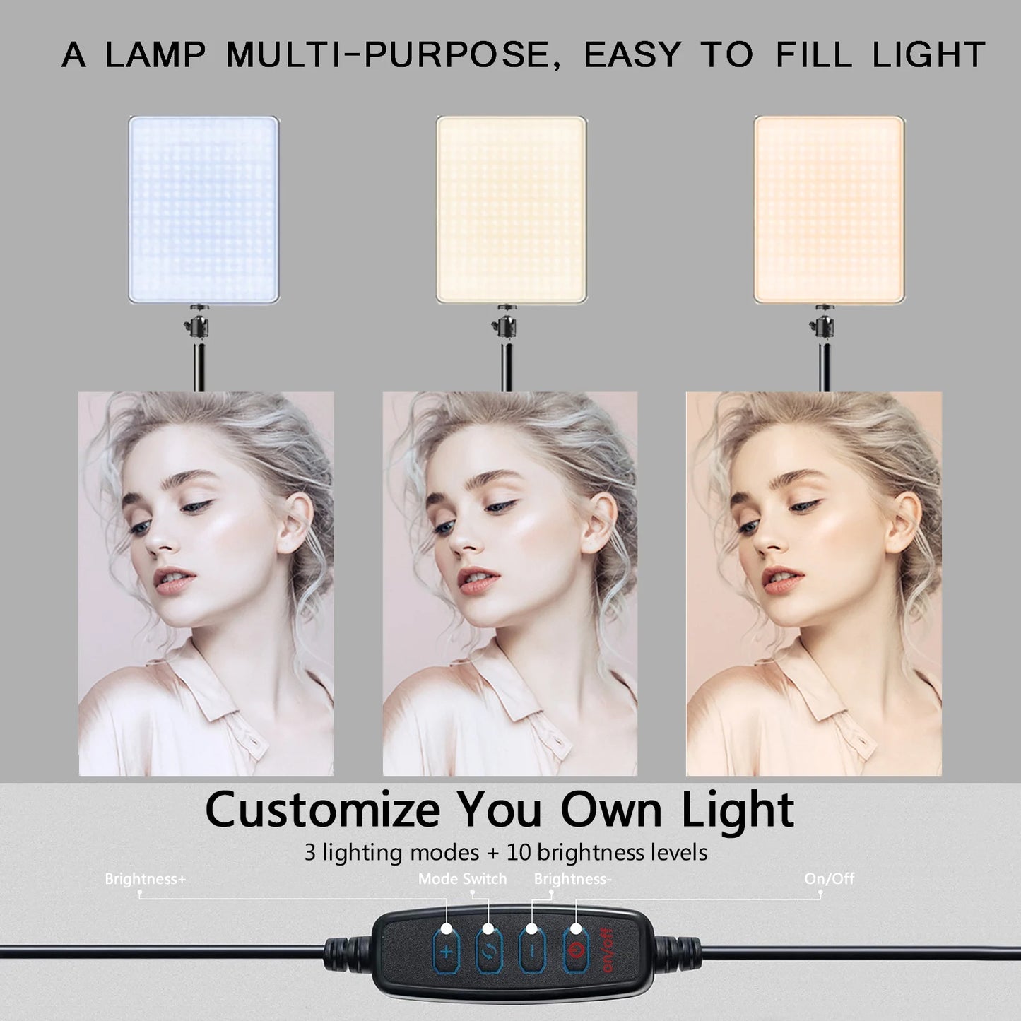 LED Video Lights Conference Photography Lighting Selfie Light Photo Studio Lamp With Tripod for Shoot Live Streaming TikTok Zoom