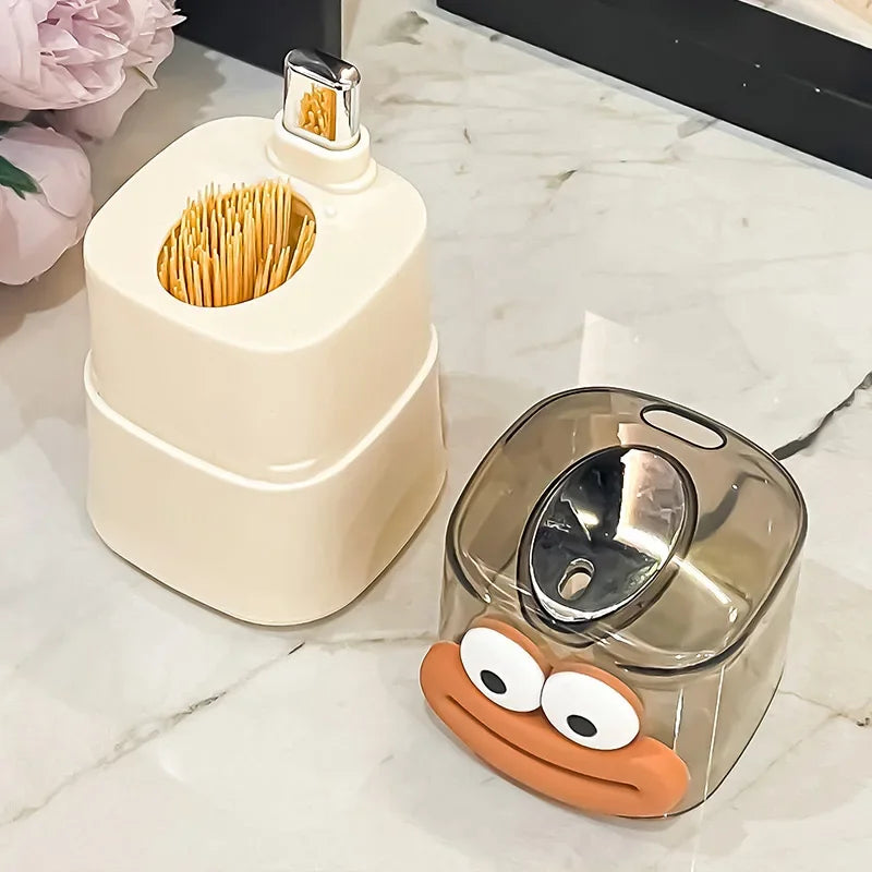 Creative Toothpick Storage Box Automatic Pop-up Toothpick Box Home Living Room Dining Room Push-type Toothpick Holder