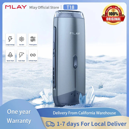 Mlay T18 ICE Cooling Hair Removal Device With Unlimited Shots Permanent IPL Laser Home Use Painless Epilator For Women Men