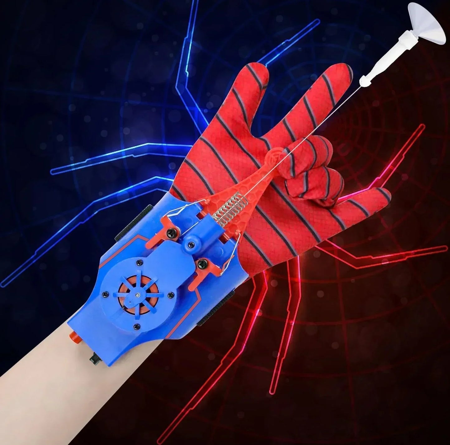 Spiderman Spinneret Launcher Spider Silk Spinneret Gloves Boys Cosplay Black Tech Toy Ejector Cartoon Funny Toy For Kids Gifts