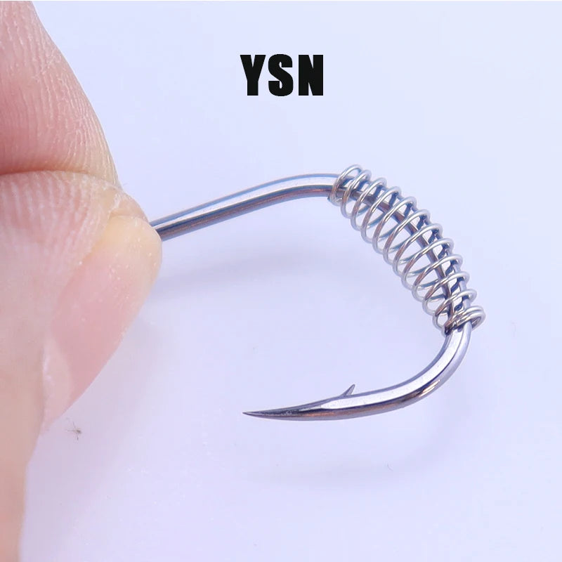 20pcs/pack Fishooks High-carbon Steel Spring Barbed Fishing Hooks Sharp Tip Flattened Body Fishhook Fresh Water Fish Hook 5#-14#