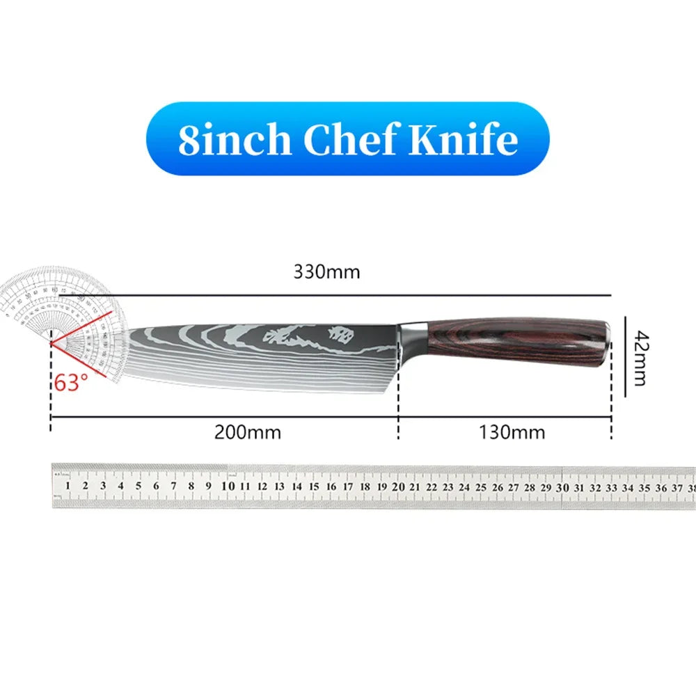 Professional Chef Knives Chinese Stainless Steel Meat Cleaver Sharp Multi-purpose Peeler Fruit Knife Household Kitchen Knife