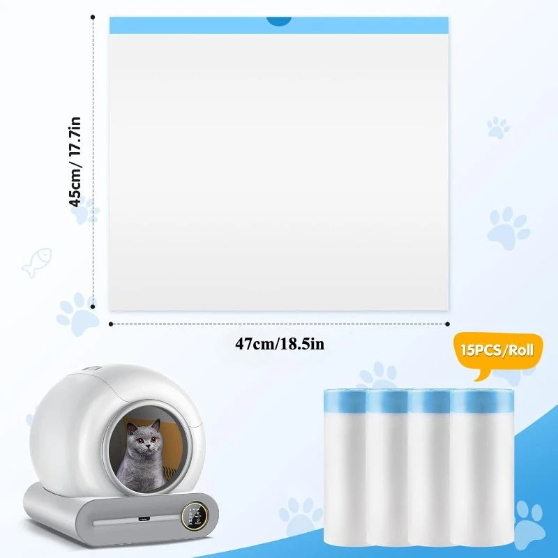 cat Litter Bags for Automatic Litter Box Extra-Thick Cat Litter Box Liners for MeoWant/catlink/Tonepie Toilette