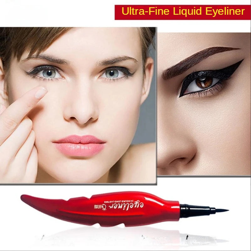 Hot Sale Feather Water Proof Eyeliner Stamp White Eyeliner Liquid Pencil Lasting Beauty Eye Makeup for Women Female Cosmetic