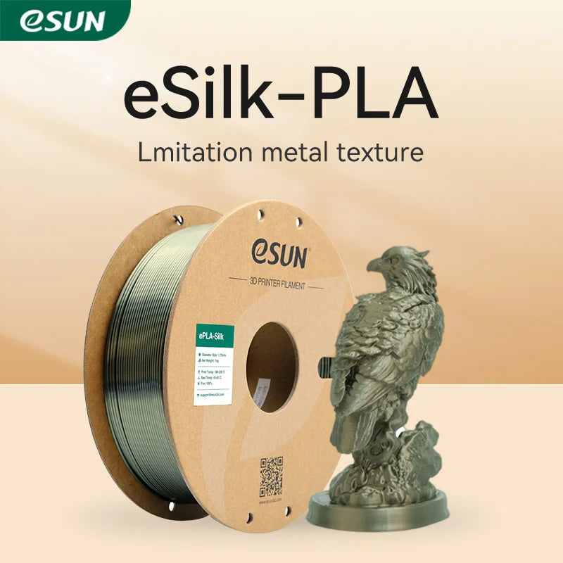 eSUN 3D Printer Filament Silk PLA Filament 1.75mm Metal Silk PLA 1KG Spool 3D Filament Printing Materials For 3D Printers