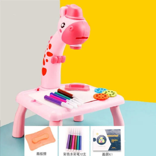 Kids Early Education Led Projector Drawing Table Toys Children Arts Painting Board Desk Mini Doodle Whiteboard Girl Gifts