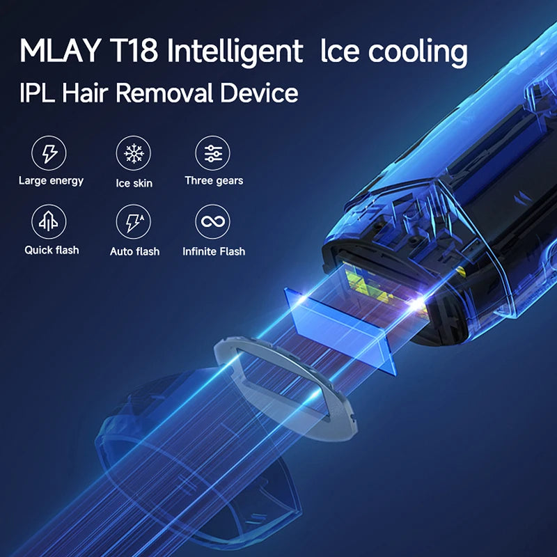 Mlay T18 ICE Cooling Hair Removal Device With Unlimited Shots IPL Laser Home Use Epilator Painless For Whole Body Women Men