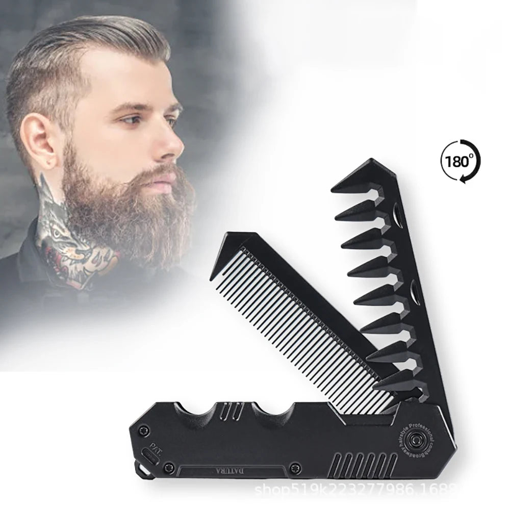 1pc Protable Folding Hair Comb 2 in 1 Pocket Combs  Fine Tooth Comb Wide Tooth Comb Styling Comb for Everyday Grooming