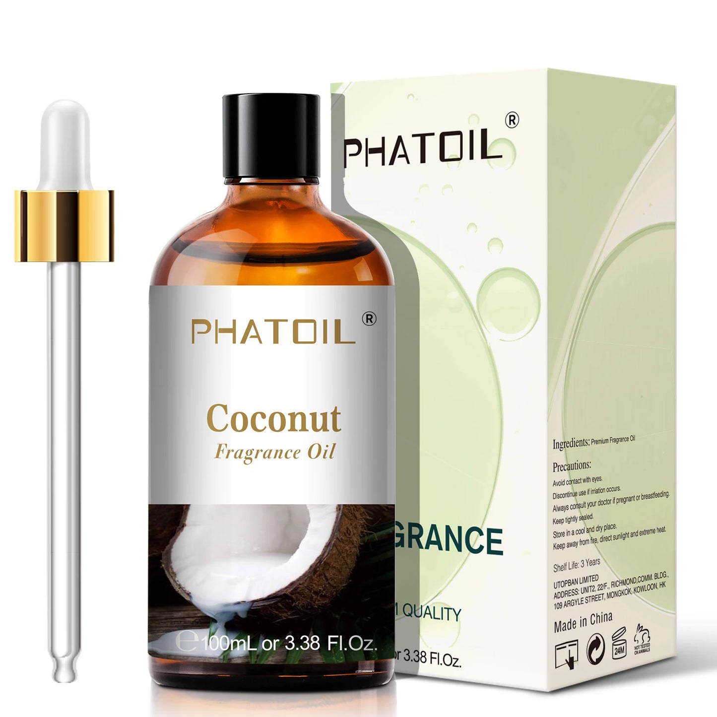 PHATOIL 100ml Sweet Fruity Fragrance Oil for Diffuser Candles Making -Coconut & Vanilla Strawberry Lemon Peach Pear Aroma Oil