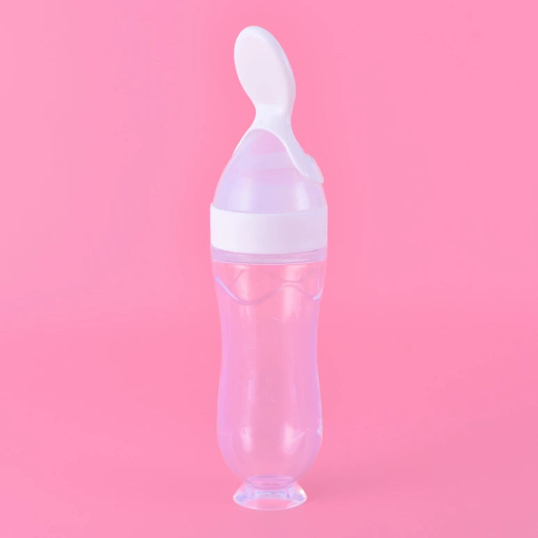 Baby Silicone Squeezing Feeding Bottle Newborn Baby Training Spoon Supplement Milk Feeder Safe Useful Tableware for Kids