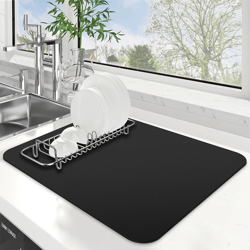 Countertop Super Absorbent Drying Pad Coffee Machine Countertop Absorbent Hidden Stains Kitchen Dishes Drying Pad