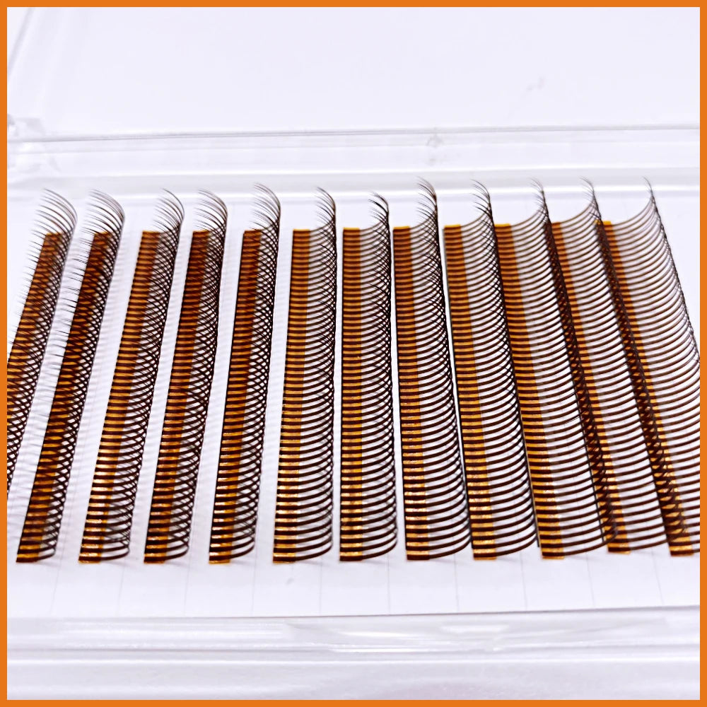 5D Individual lashes  Caramel color Mink Soft False Eyelashes 5D Spike Fairy Little Devil Eyelashes Russian Volume Premade Fans