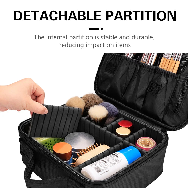 Makeup Bag for Women Travel Waterproof Necessary Beauty Brush Embroidery Tool Storage Cosmetic Case Professional Makeup Box