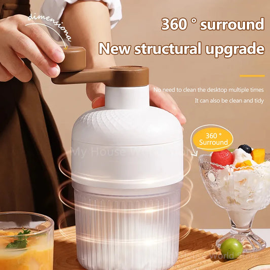 Shaved Ice Machine Hand-Cranked Ice Crusher with Ice Mold Portable Continuous Hail Machine Household Crusher Kitchen Accessories