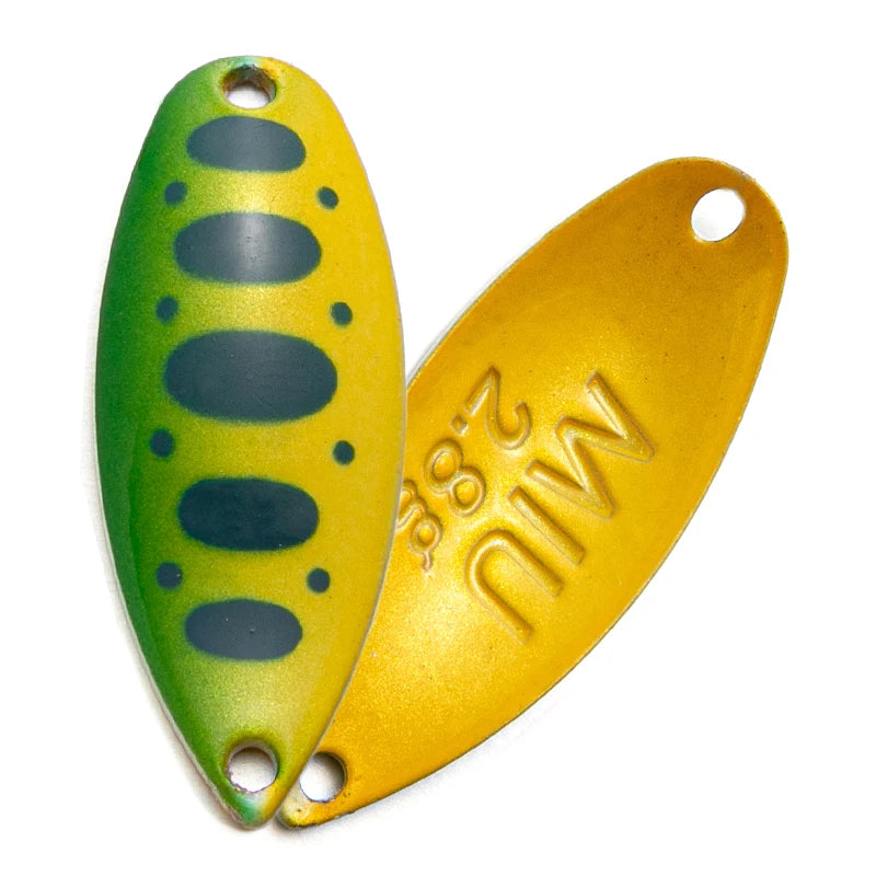 LTHTUG Pesca Stream Bait Trout Spoon Bait MIU 2.2g 2.8g 3.5g Spinner Copper Metal Fishing Spoon Lure For Trout Perch Pike Salmon