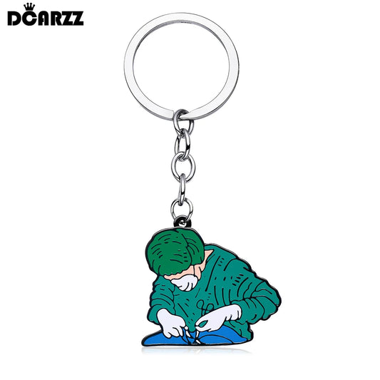 DCARZZ Medical Working Surgeons Keychain Surgery Enamel Pendant Key Ring Medicine Jewelry Accessories for Doctors Nurses