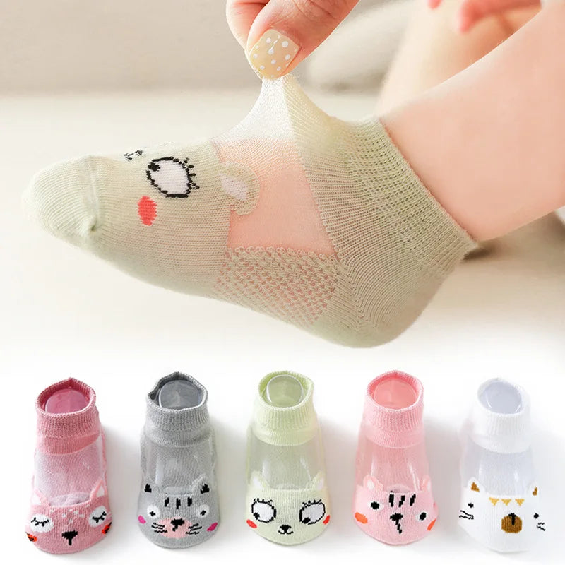 5Pairs/lot Summer Spring New Baby Socks Cotton Animal Socks Dinosaur Cute Cool Thin Kids Socks Mesh Colorful Children Socks