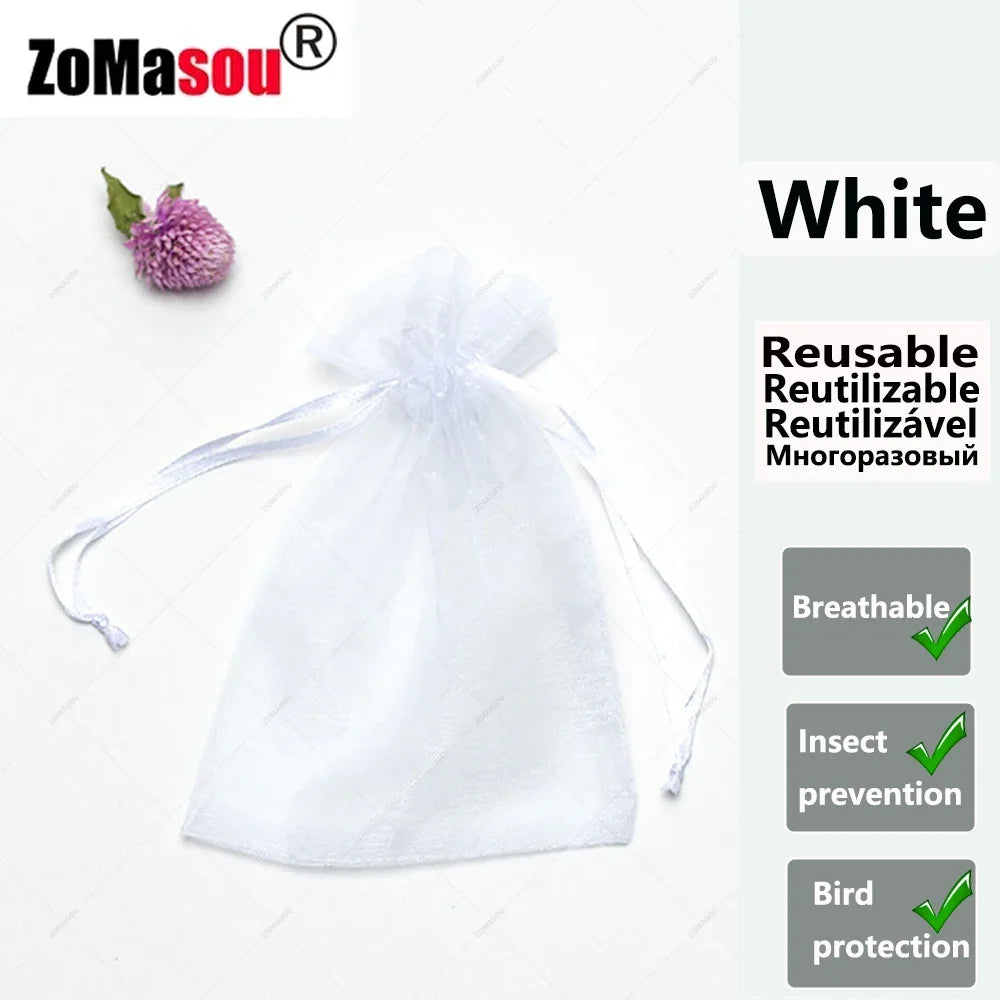 20/200PCS Grapes Vegetable Fruit Grow Bags Fruit Protection Bags Garden Anti-Bird Netting Mesh Bag Garden Tools Strawberry Bags