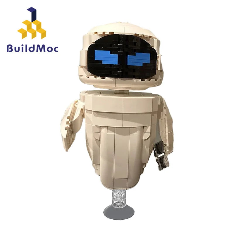 BuildMoc Movie EVE from WALL-E Building Block Kit Cute High Tech Intelligent Robots Brick DIY Toys For Children Birthday Gift