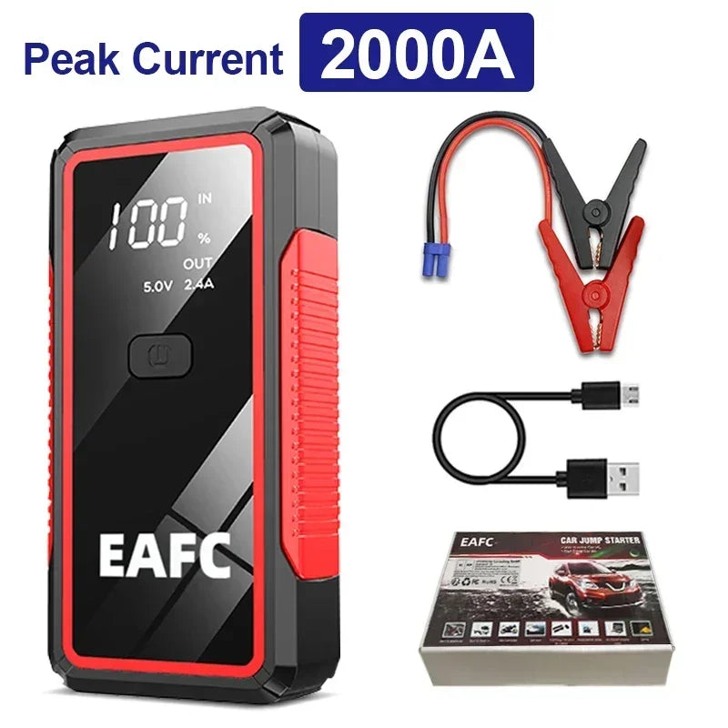 2000A/1200A Jump Starter Power Bank Portable 12V Car Battery Booster Charger LED Light For Petrol Diesel 6.0L/4.0L Car Starter