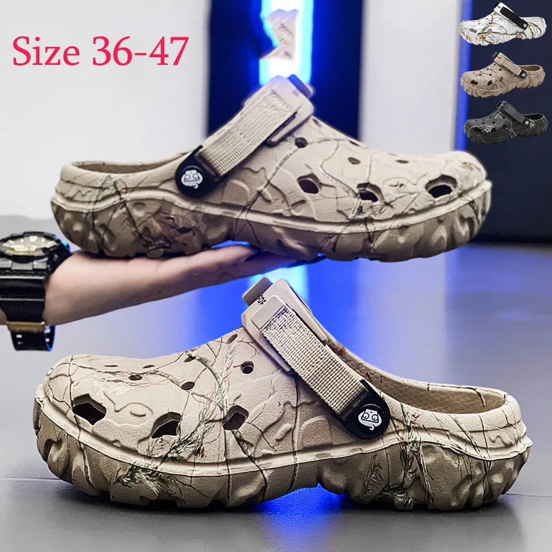 Summer Men Sandals Outdoor Slippers Soft Garden Clogs Hole Male Casual Shoes Fashion Water Shoes Comfort Home Soft Beach Shoes