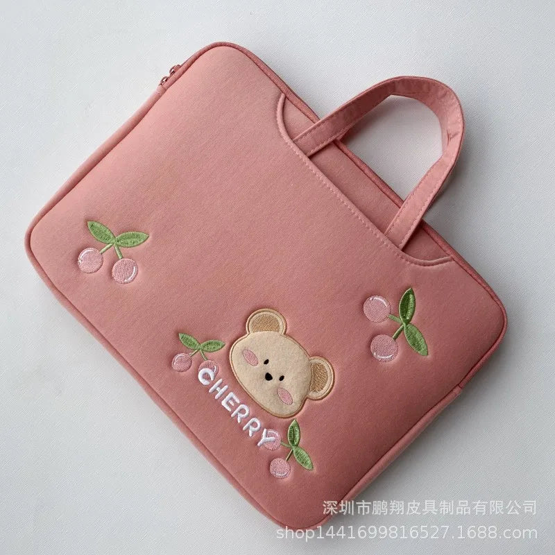 Ins Cute Laptop Bag Case 13.3 14 15 15.6 16 Inch Notebook Bag For Macbook Air Pro 13 15 Computer Shoulder Handbag Briefcase Bag