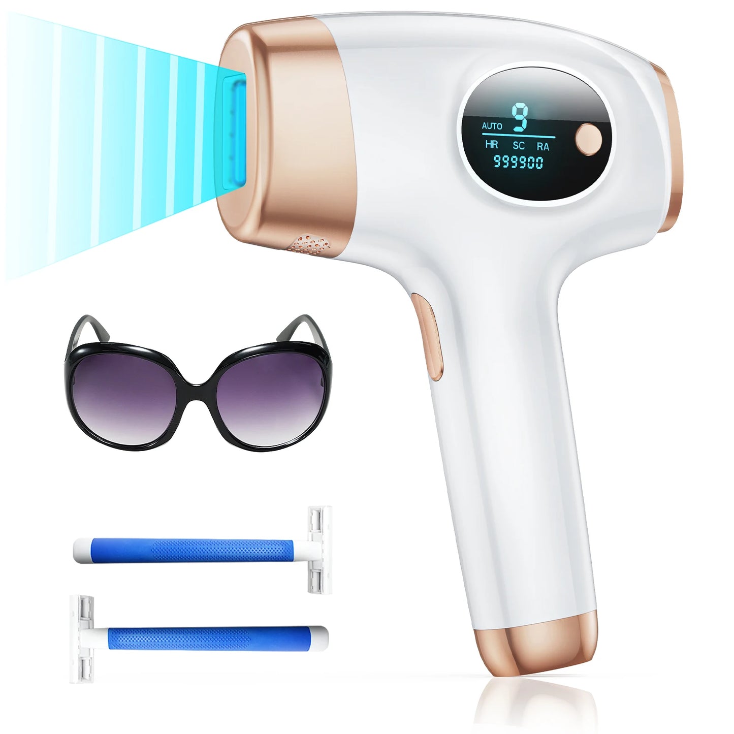 Laser Hair Removal 999900 Flashes 3 in 1 Epilator Permanent Painless Whole Body Treament at Home IPL Hair Remover For Men Women