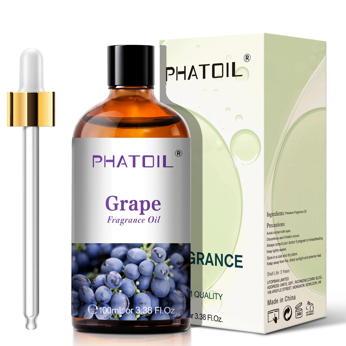 PHATOIL 100ml Sweet Fruity Fragrance Oil for Diffuser Candles Making -Coconut & Vanilla Strawberry Lemon Peach Pear Aroma Oil