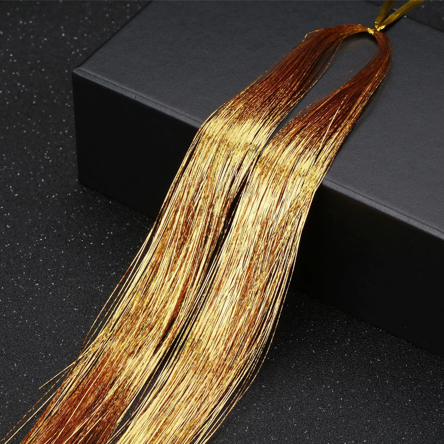 93cm Sparkle Hair Tinsel Rainbow Colored Strands Girls Headwear Hairbinge Hair Laser False Hair Extensions Decor Glitter Strips