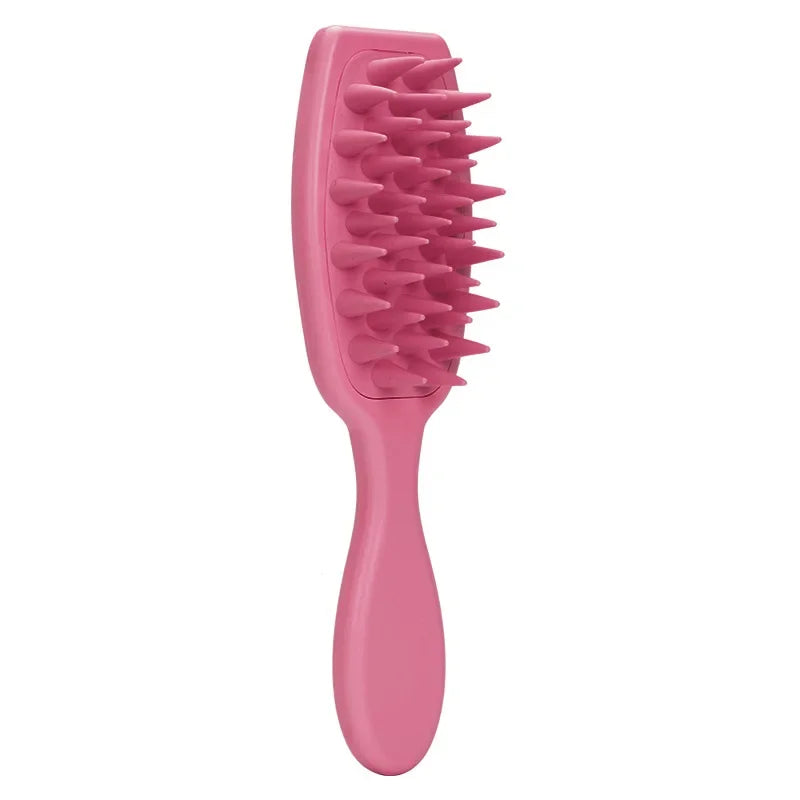 Silicone Shampoo Brush Scalp Massage Brush Head Washing Comb Long Handle Hair Massager Bath Brush Body Scrubber Hair Accessories