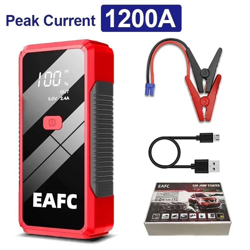 2000A/1200A Jump Starter Power Bank Portable 12V Car Battery Booster Charger LED Light For Petrol Diesel 6.0L/4.0L Car Starter