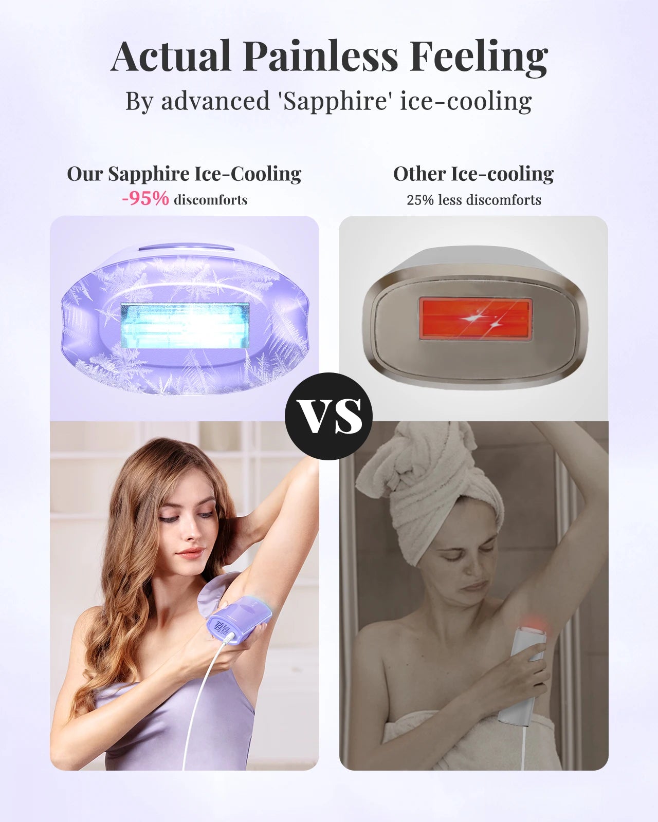 Hikyskin Laser Hair Removal IPL Sapphire Ice-Cooling System,9 Levels,Painless Hair Remover Device for Whole Body at home Use