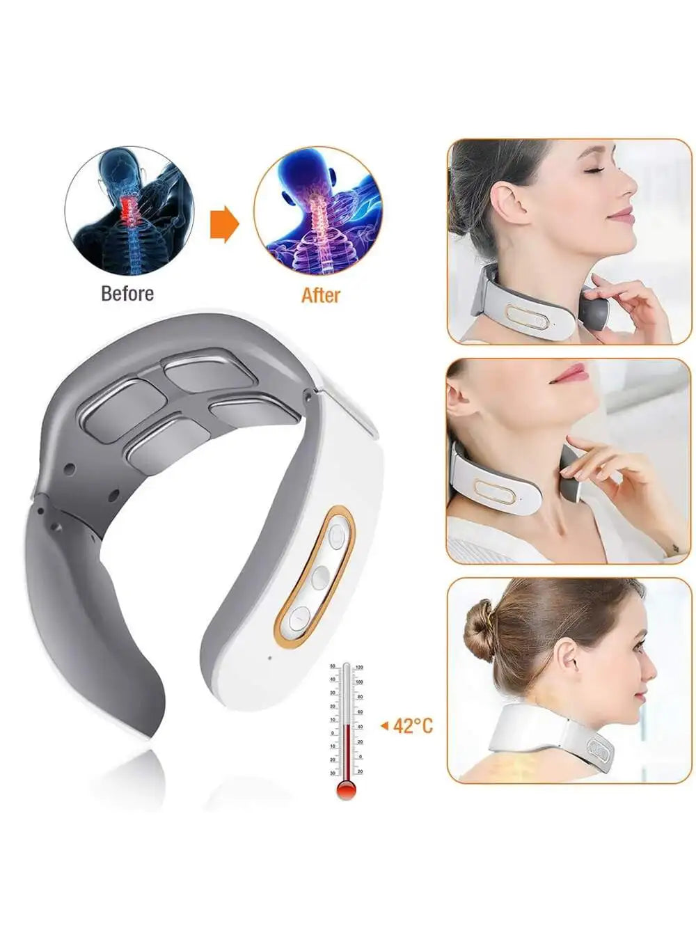 Electric Neck Massager, Portable Smart Cervical Massage Device, Home Use Neck Massager, Valentine's Day Gift