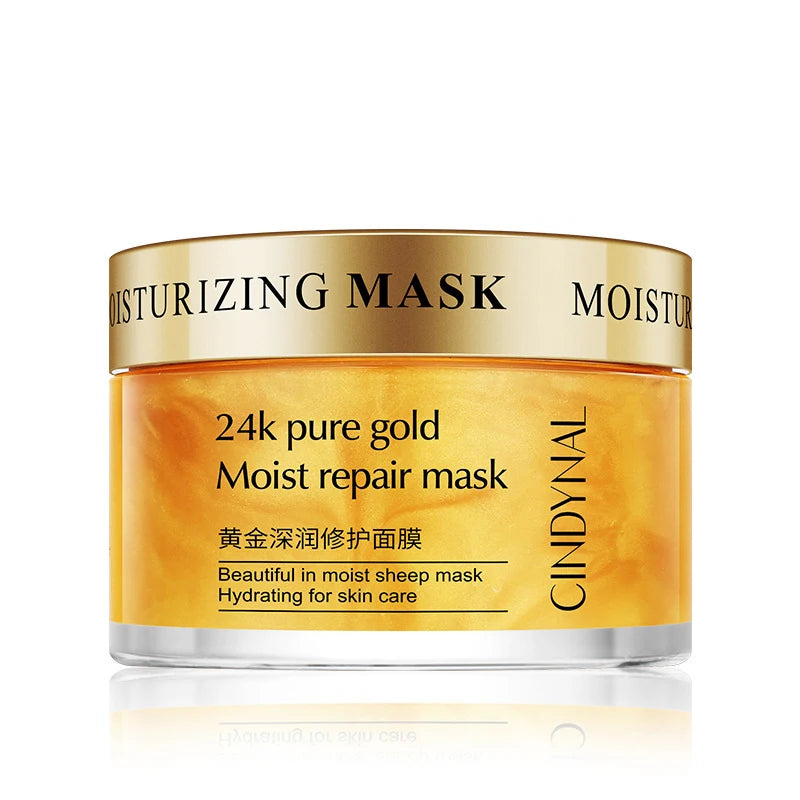 24k Pure Gold Moist Repair Mask Face Cream Collagen Anti-Wrinkle Sleeping Mask Whitening Moisturizing Anti-aging Skin Care