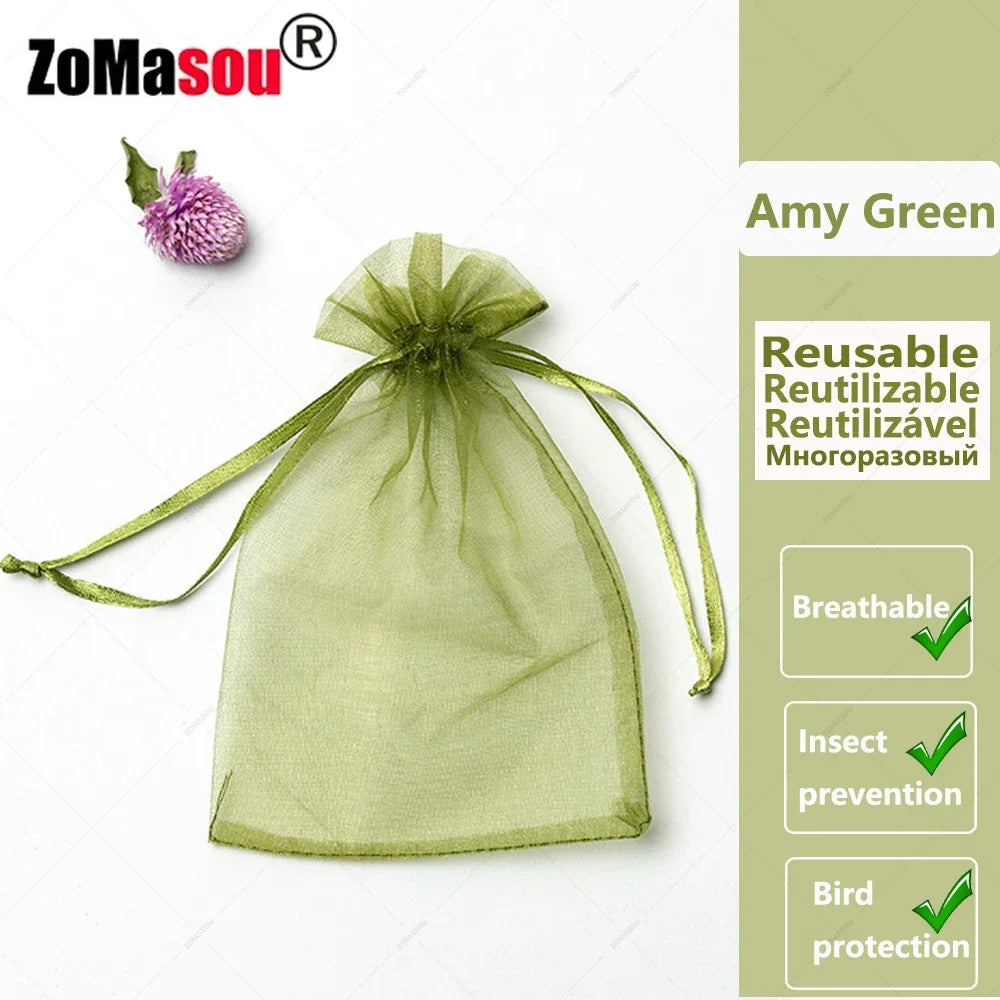 20/200PCS Grapes Vegetable Fruit Grow Bags Fruit Protection Bags Garden Anti-Bird Netting Mesh Bag Garden Tools Strawberry Bags