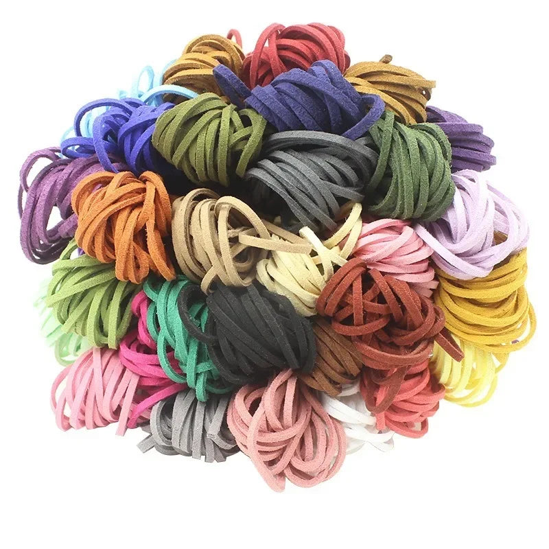 Korean Suede Hair Ties National Customs Hip Hop Reggae Braided Colorful Hair Ties Dreadlock Bead Hair Accessories Long 5m