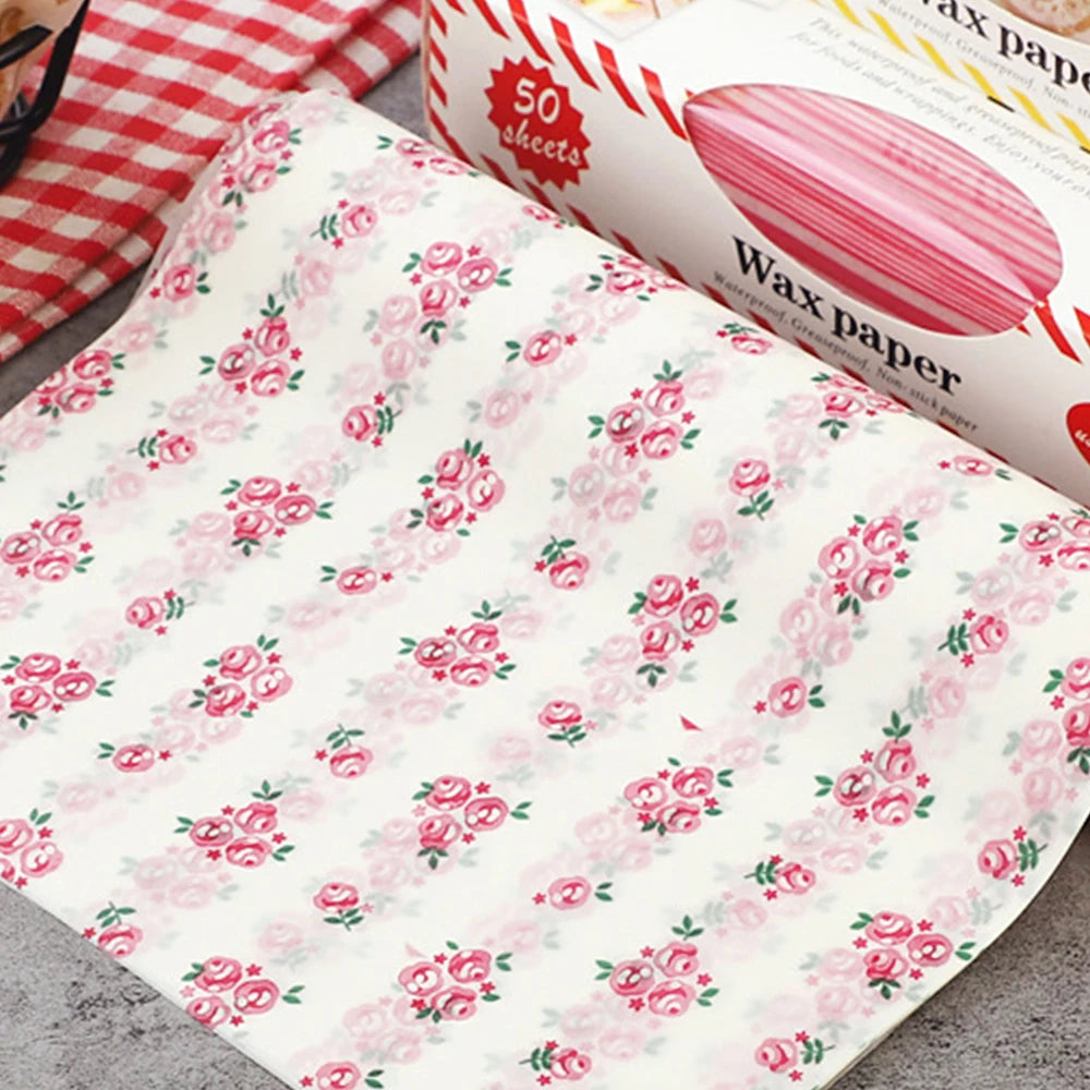 10/50PCS Food Wax Paper Food Grade Grease Paper Cake Wrappers Wrapping Paper For Bread Candy Fries Oilpaper Kitchen Baking Tools