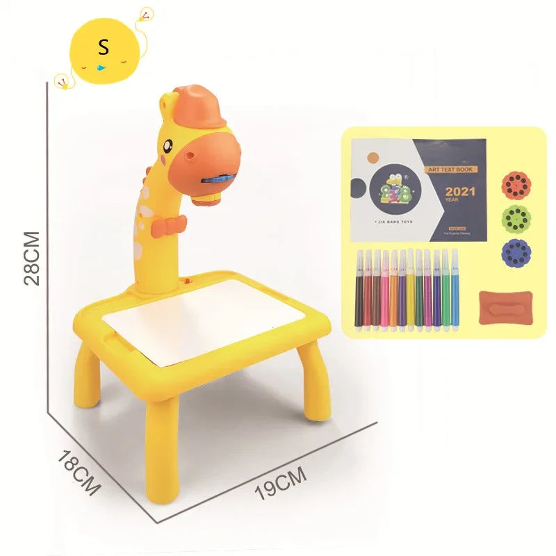 Kids Early Education Led Projector Drawing Table Toys Children Arts Painting Board Desk Mini Doodle Whiteboard Girl Gifts