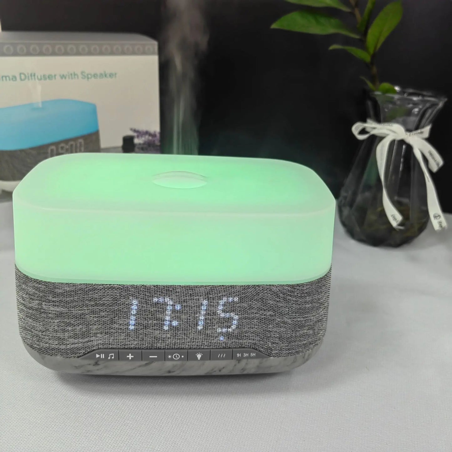 Lovaroma 300ml Cool Mist Humidifier Aroma Diffuser Essential Oil Bluetooth Speaker Alarm Clock 7 Colors Lights Timer Home Office