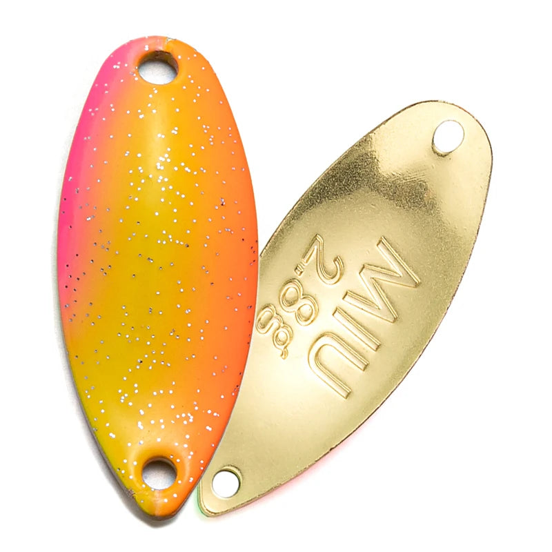 LTHTUG Pesca Stream Bait Trout Spoon Bait MIU 2.2g 2.8g 3.5g Spinner Copper Metal Fishing Spoon Lure For Trout Perch Pike Salmon